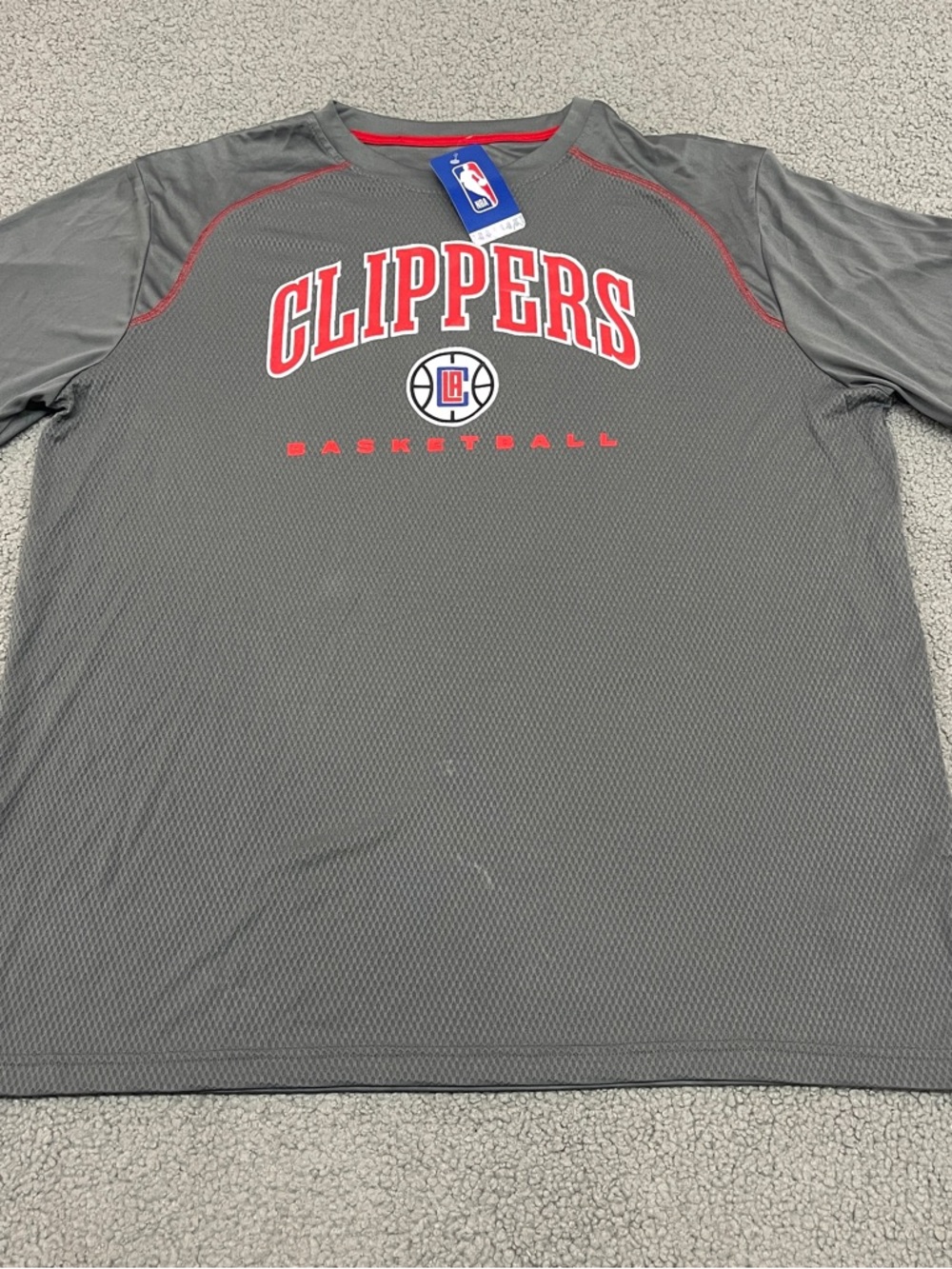 LA Clippers T Shirt Mens 2XL Gray NBA Basketball Logo Athletic Tee NWT